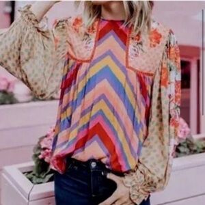 Anthropologie Bl^nk London Miranda Peasant Blouse Large